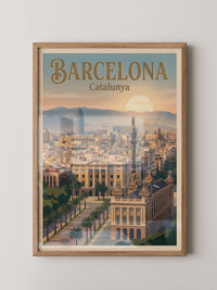 Barcelona Skyline Pastellstimmung