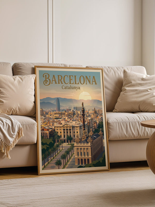 Barcelona Skyline Pastellstimmung