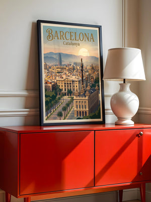 Barcelona Skyline Pastellstimmung