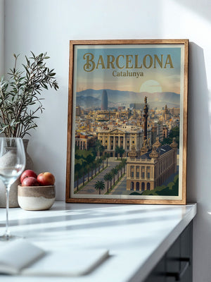 Barcelona Skyline Pastellstimmung