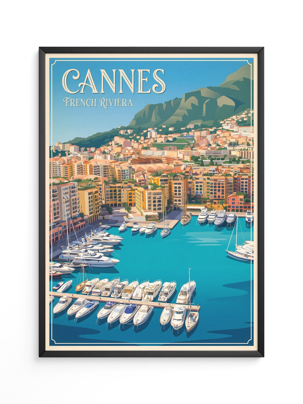 Cannes Hafen Retro-Stil