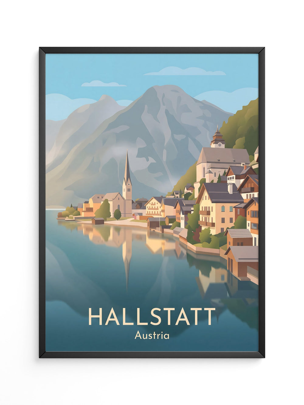 Hallstatt Seeansicht Pastellkunst