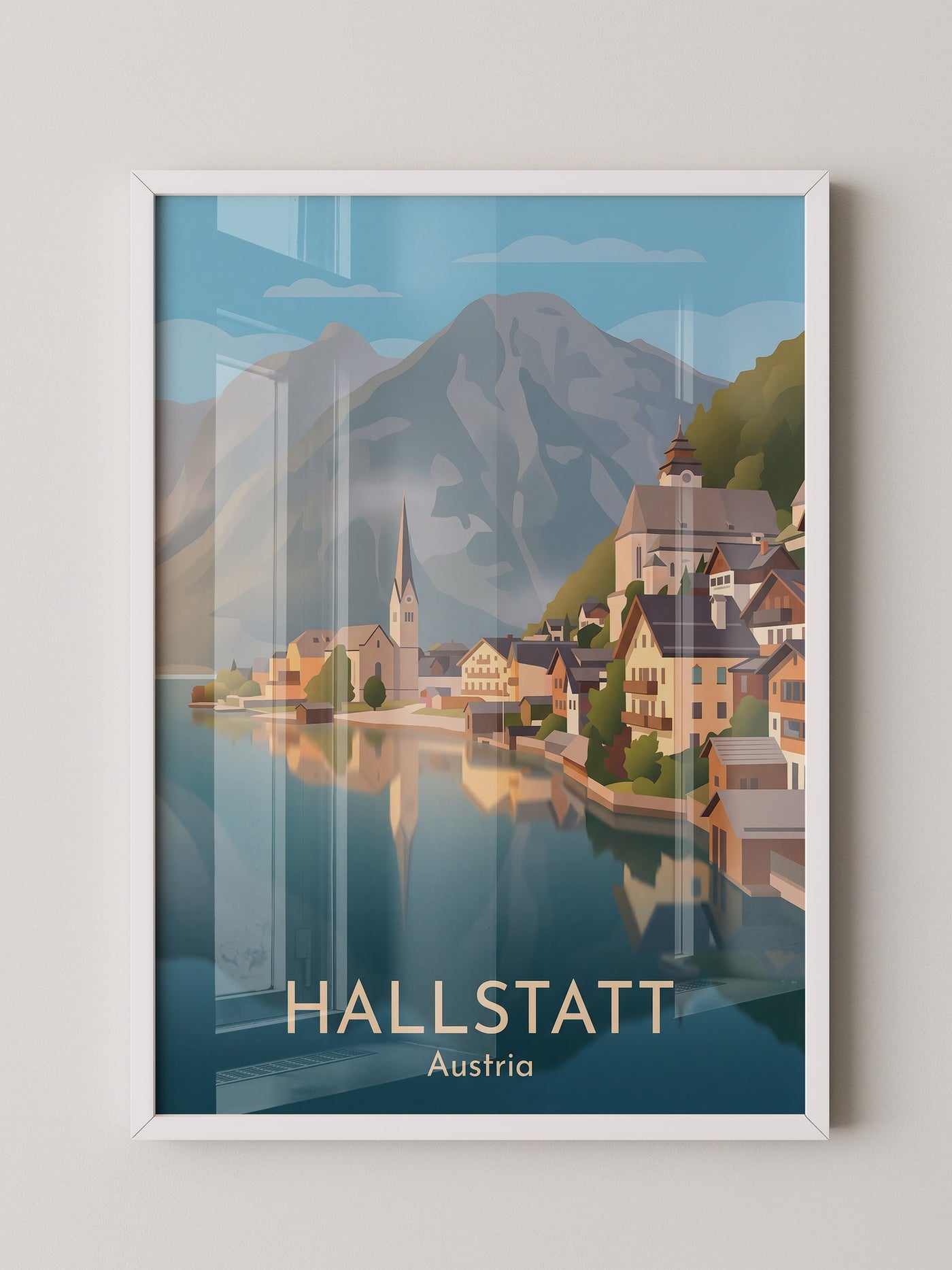 Hallstatt Seeansicht Pastellkunst