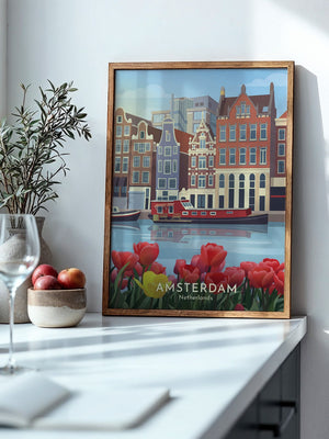 Amsterdam Grachten Tulpenmorgen