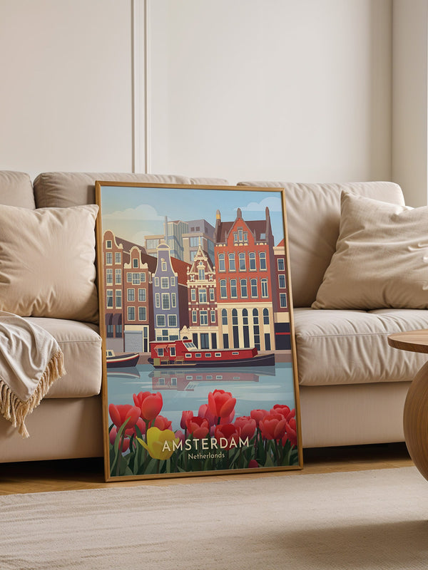 Amsterdam Grachten Tulpenmorgen