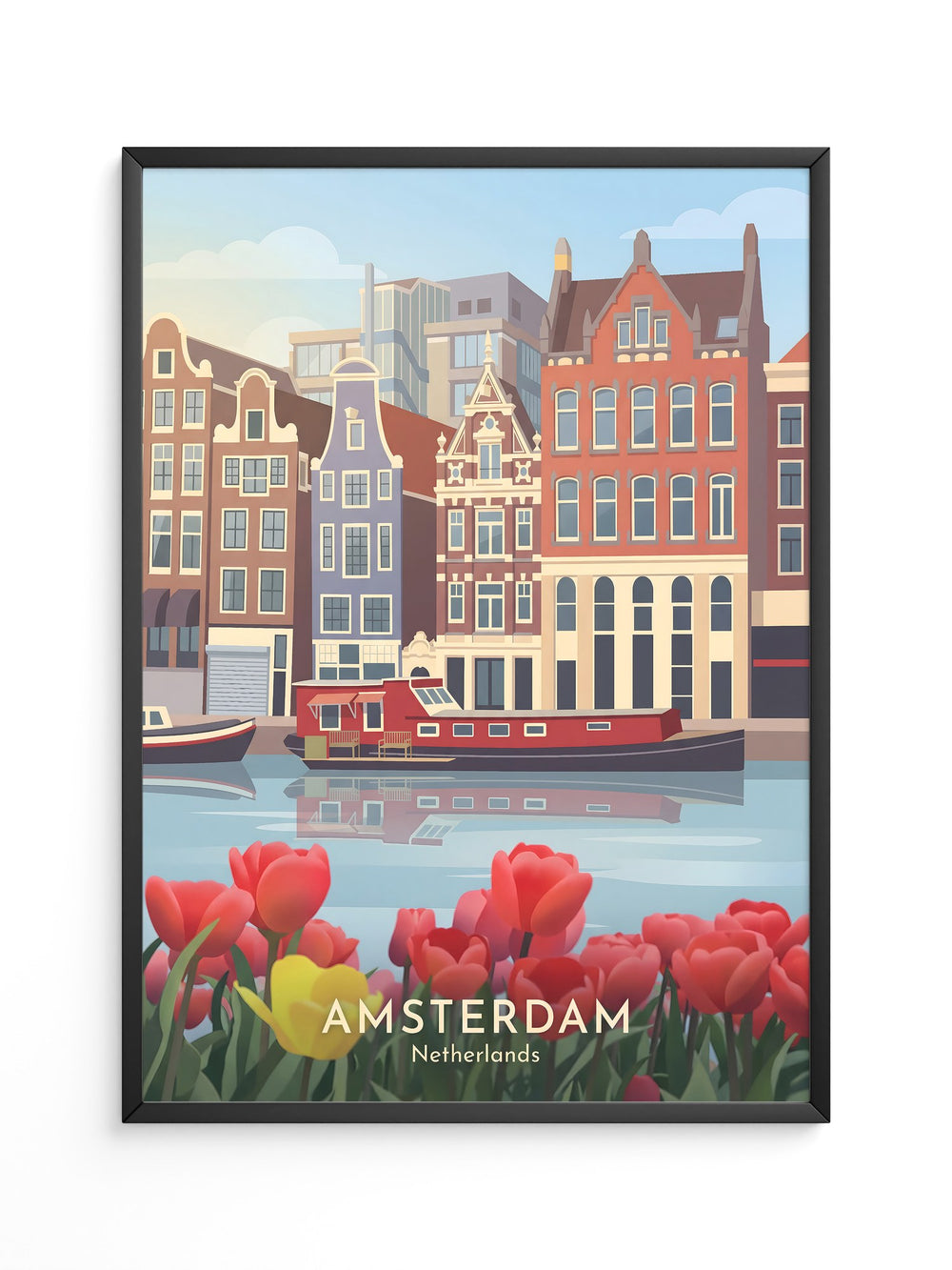 Amsterdam Grachten Tulpenmorgen