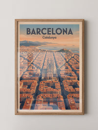 Barcelona Stadtansicht Retro