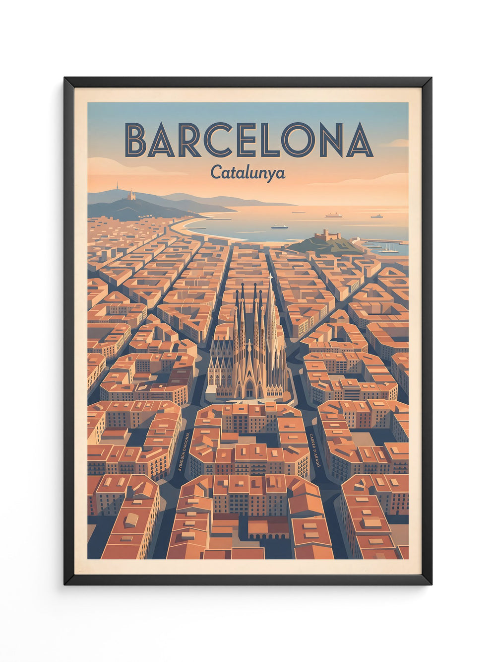 Barcelona Stadtansicht Retro