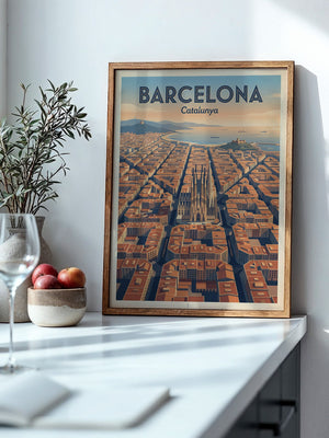 Barcelona Stadtansicht Retro