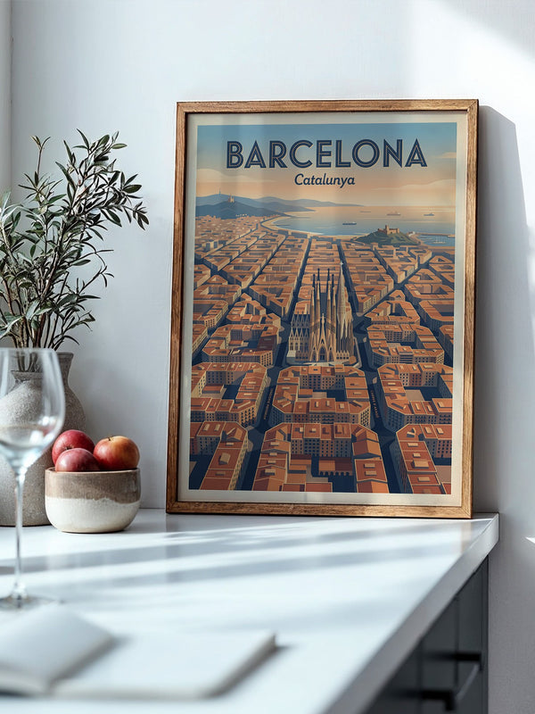Barcelona Stadtansicht Retro