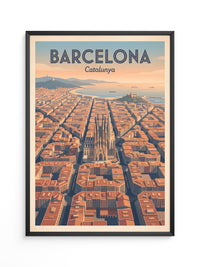 Barcelona Stadtansicht Retro