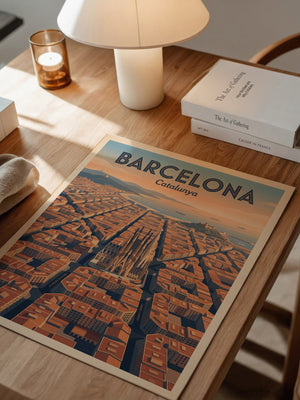 Barcelona Stadtansicht Retro
