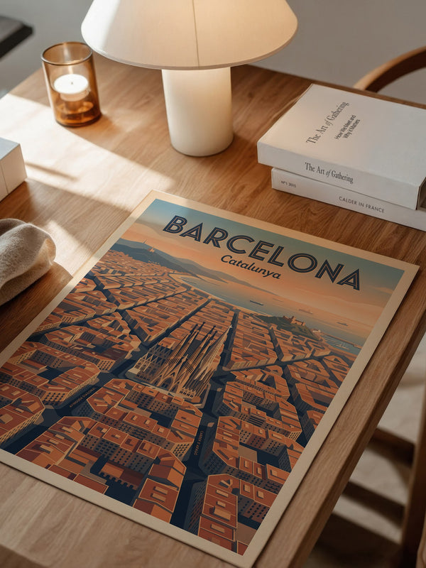 Barcelona Stadtansicht Retro