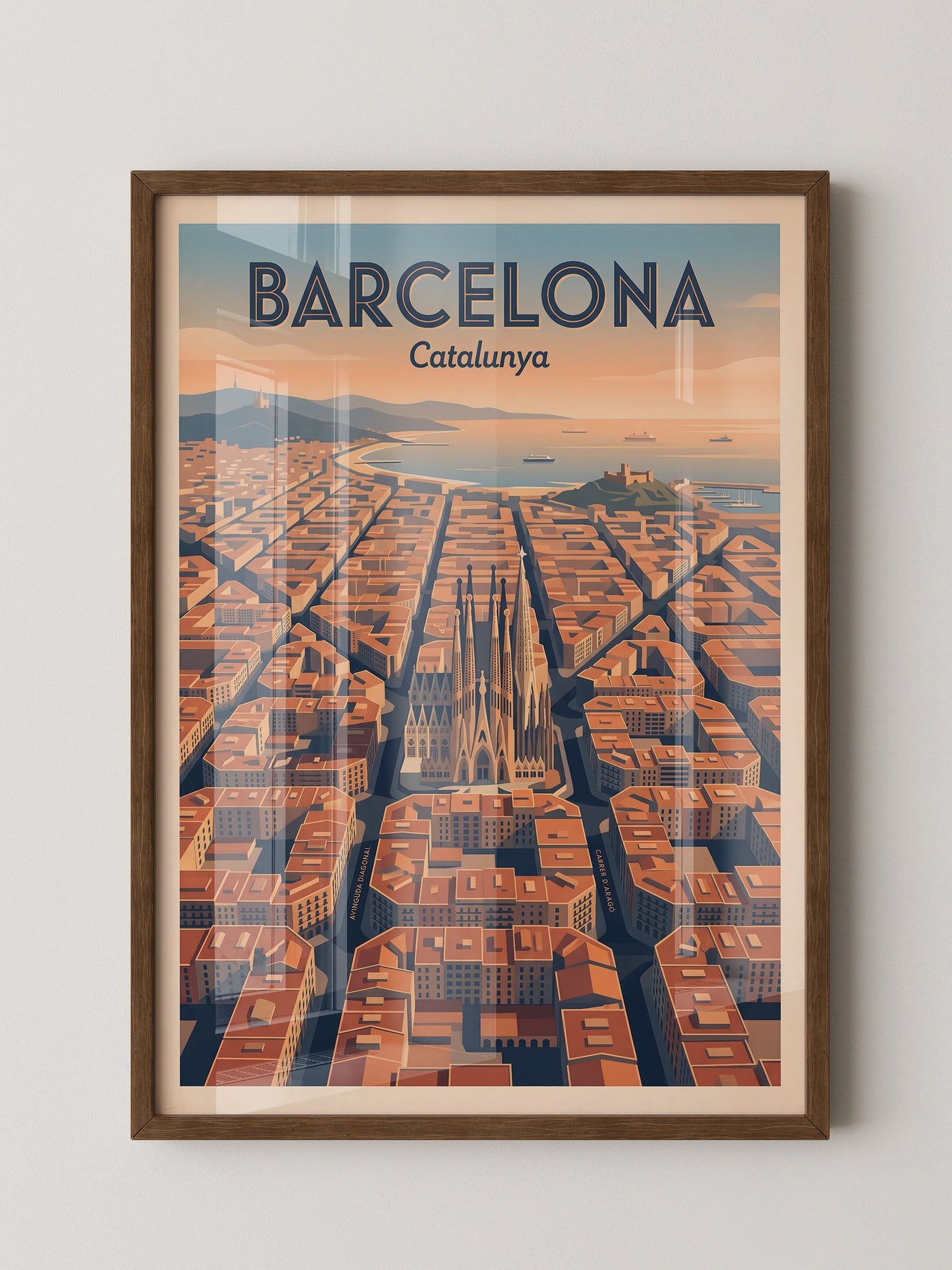 Barcelona Stadtansicht Retro