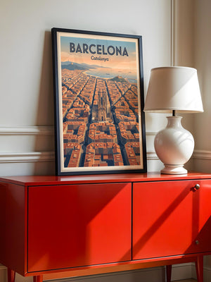 Barcelona Stadtansicht Retro