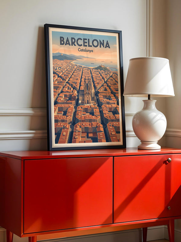 Barcelona Stadtansicht Retro