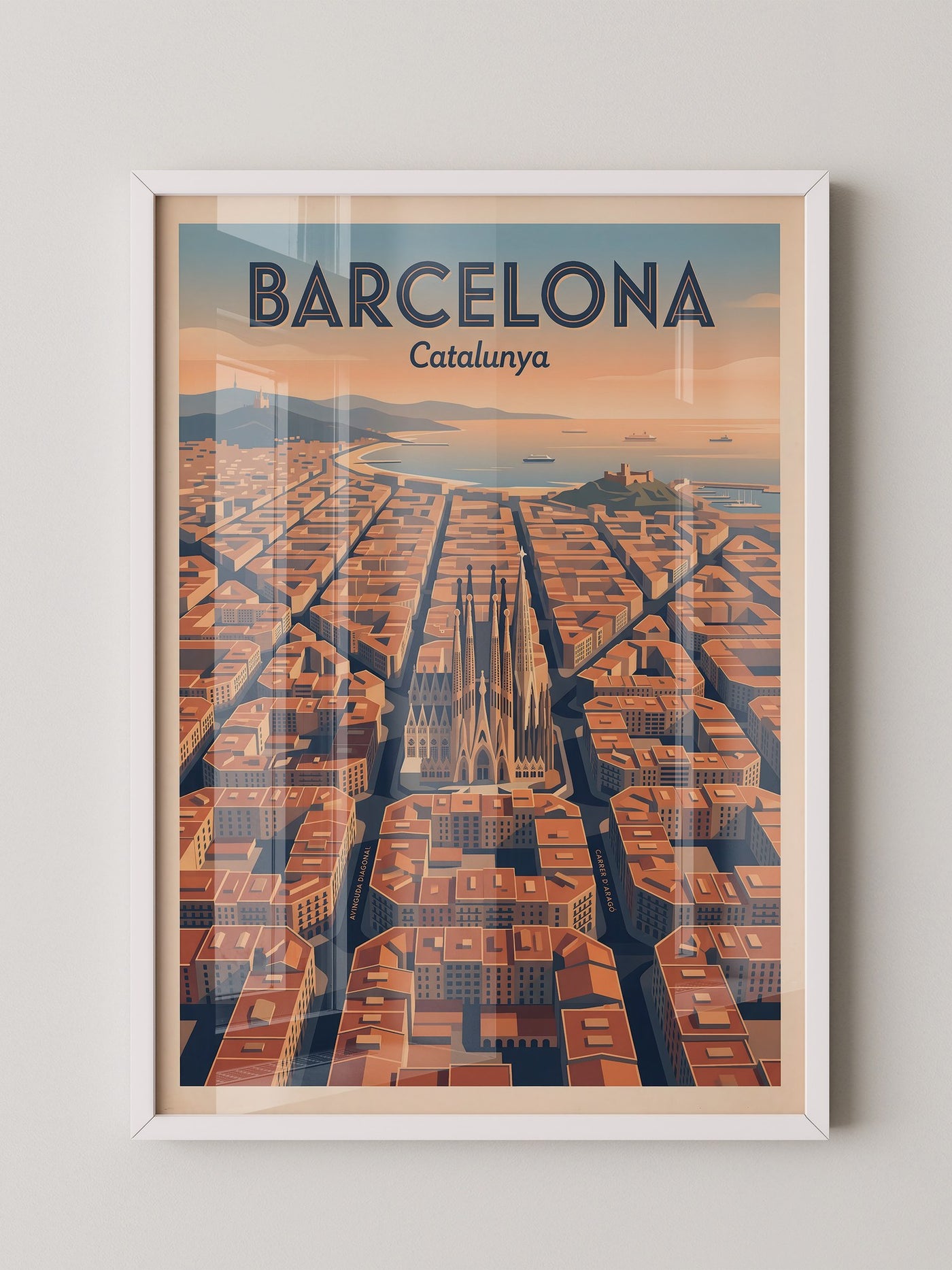 Barcelona Stadtansicht Retro