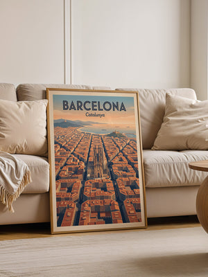 Barcelona Stadtansicht Retro
