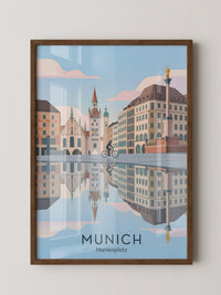 Marienplatz Spiegelung Stadtszene