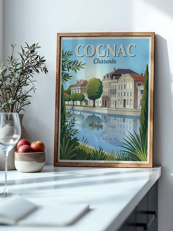 Cognac Flussufer Retro Stil