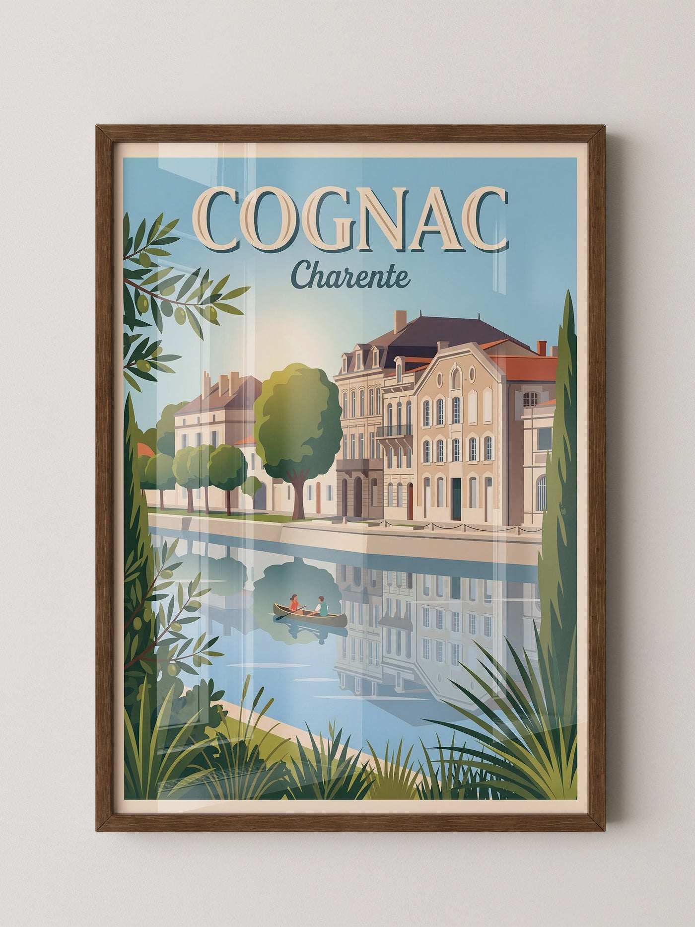 Cognac Flussufer Retro Stil