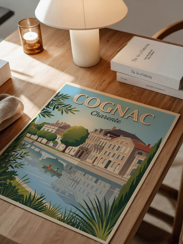 Cognac Flussufer Retro Stil