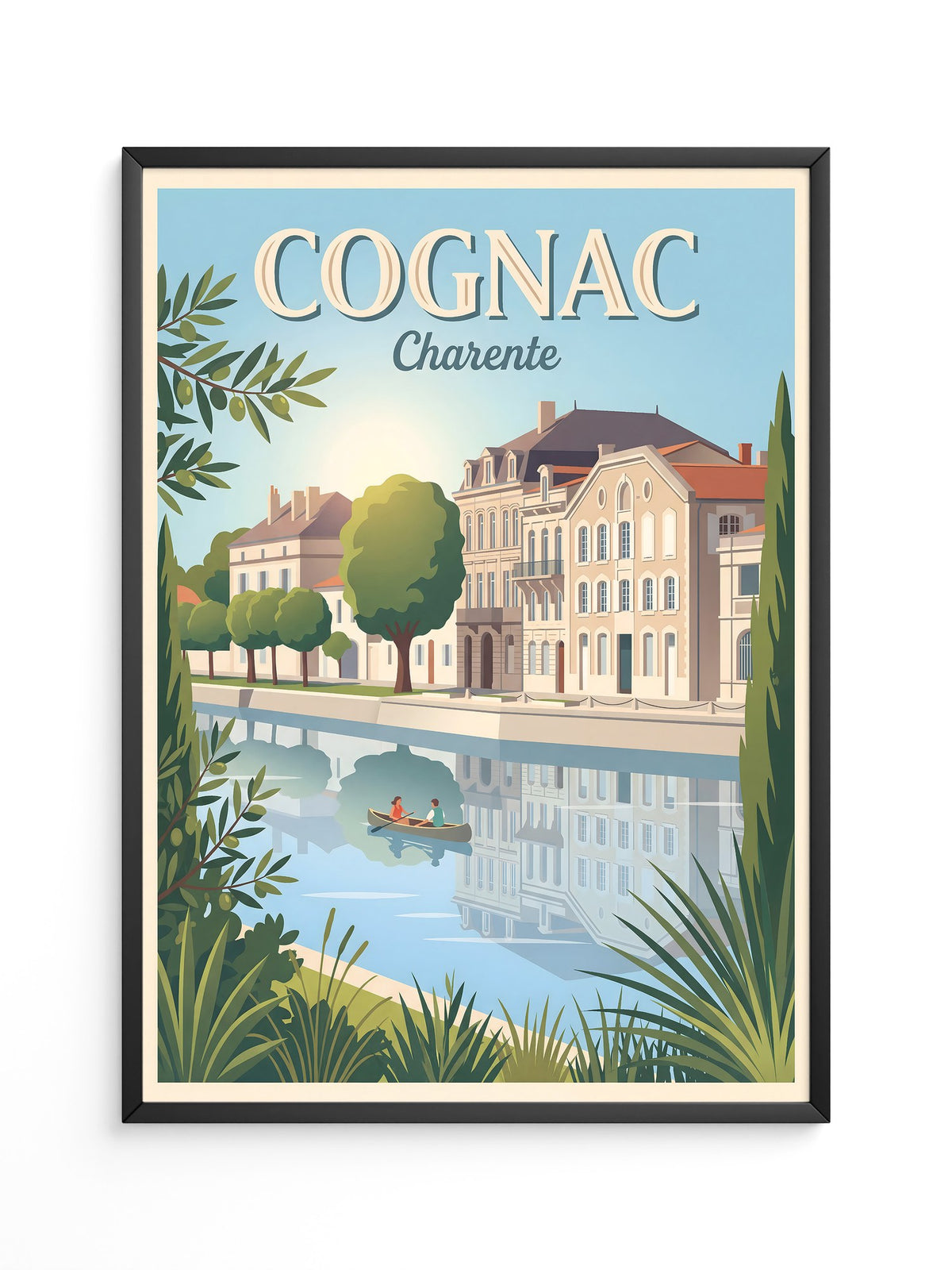 Cognac Flussufer Retro Stil