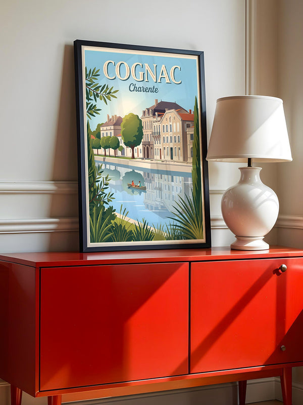 Cognac Flussufer Retro Stil