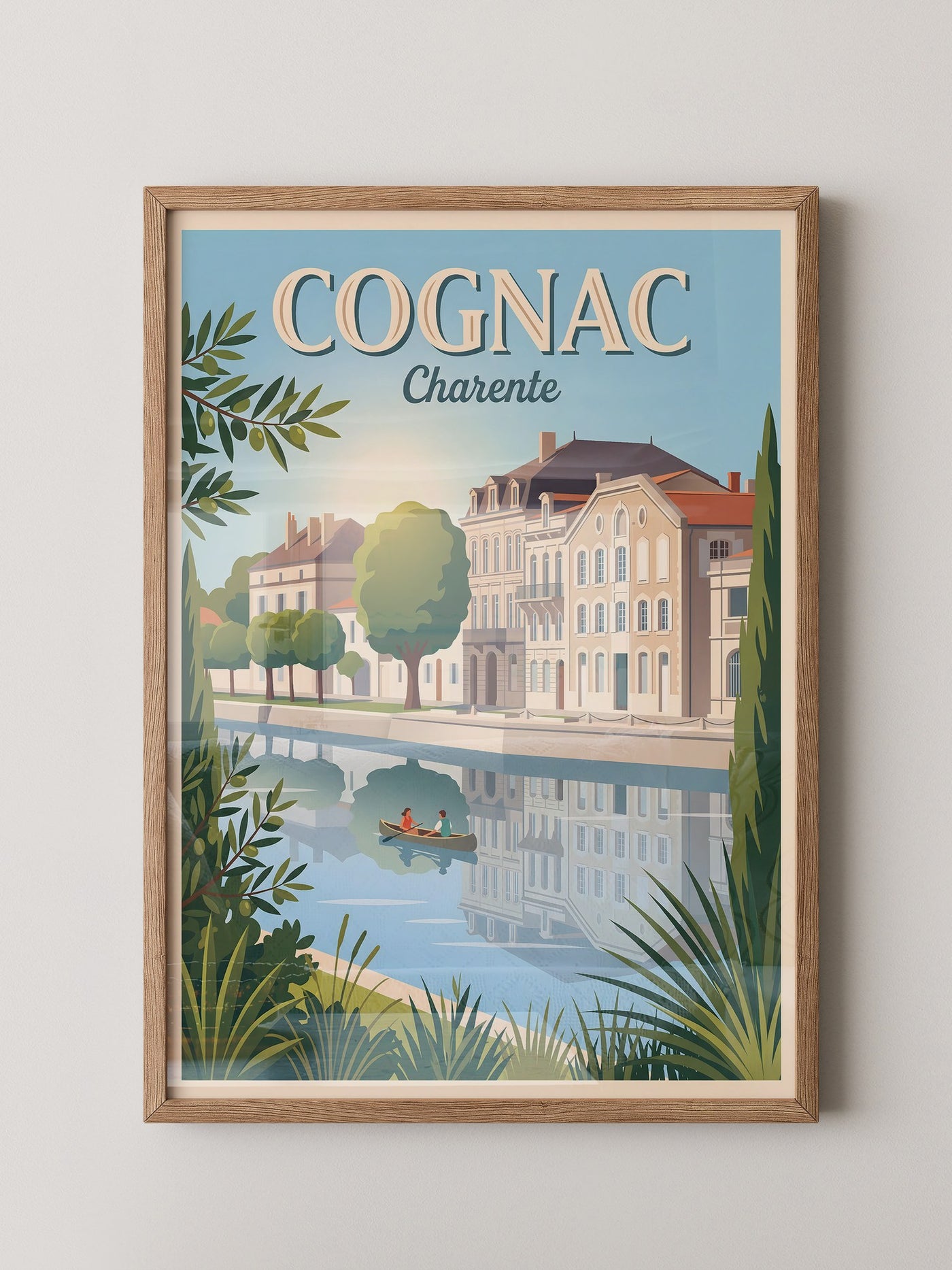Cognac Flussufer Retro Stil