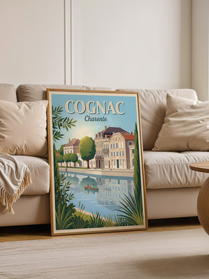 Cognac Flussufer Retro Stil