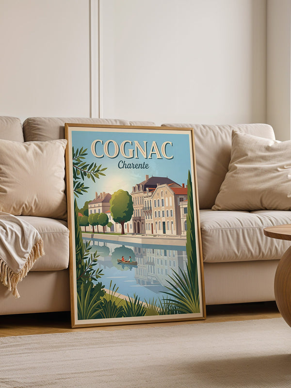 Cognac Flussufer Retro Stil