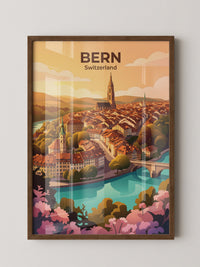 Bern Altstadt Sonnenaufgang Illustration
