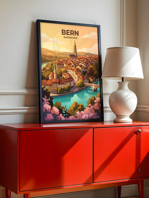Bern Altstadt Sonnenaufgang Illustration