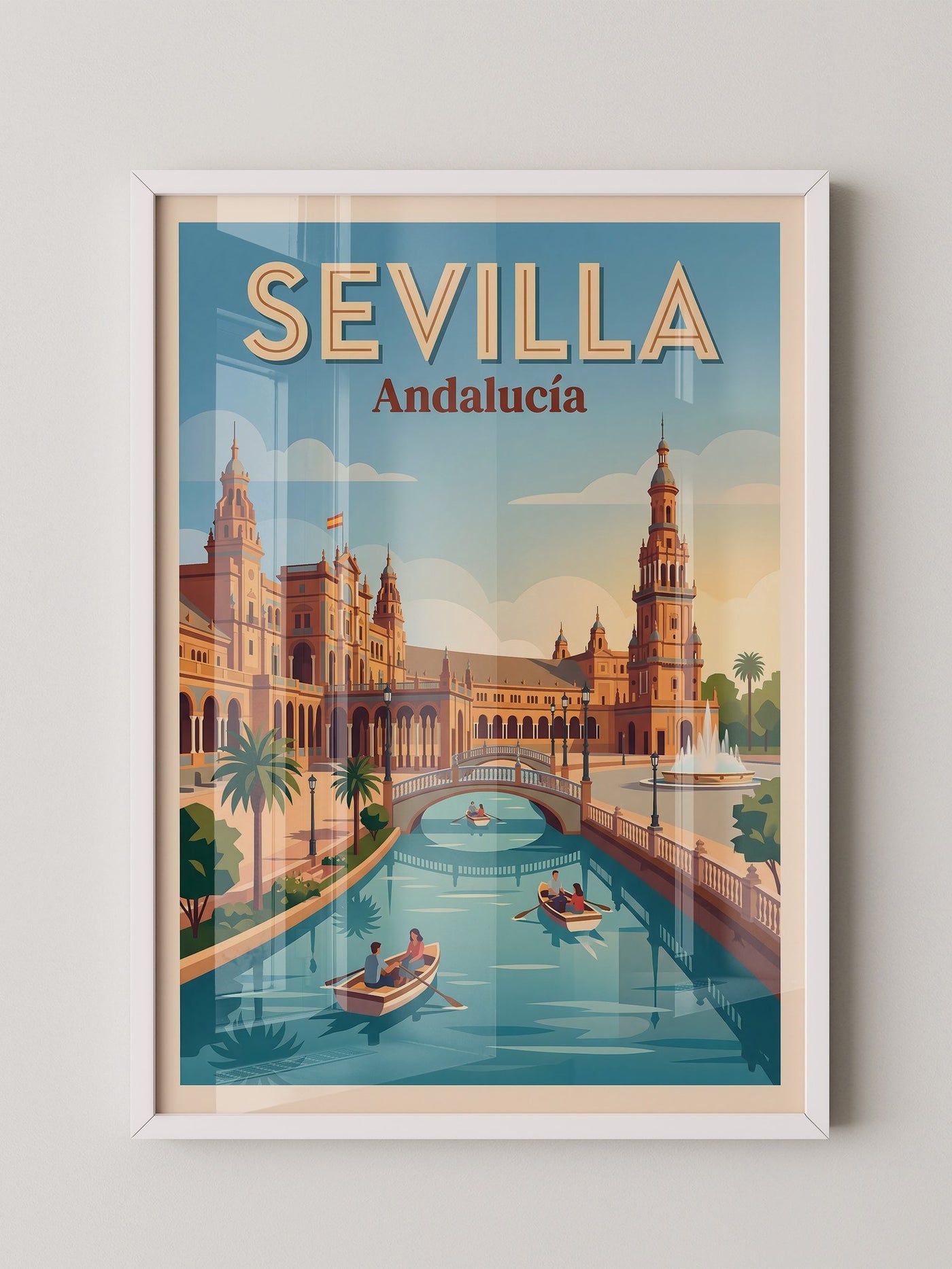 Sevilla Palast Retro Sonnenuntergang
