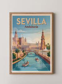 Sevilla Palast Retro Sonnenuntergang