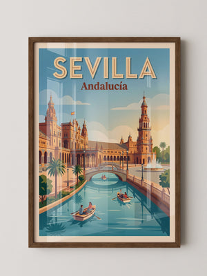 Sevilla Palast Retro Sonnenuntergang