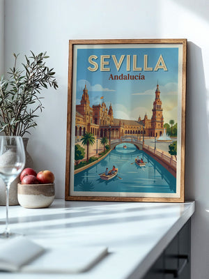 Sevilla Palast Retro Sonnenuntergang