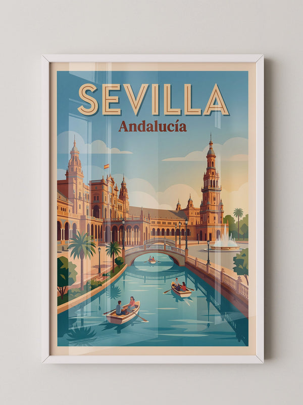 Sevilla Palast Retro Sonnenuntergang