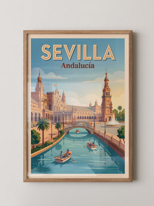 Sevilla Palast Retro Sonnenuntergang