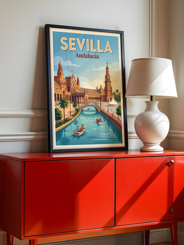 Sevilla Palast Retro Sonnenuntergang