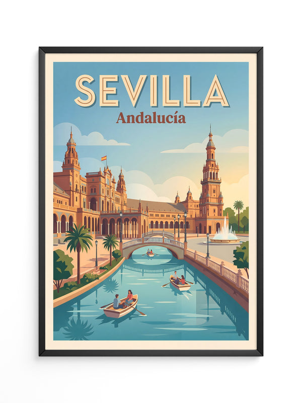 Sevilla Palast Retro Sonnenuntergang