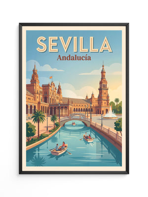 Sevilla Palast Retro Sonnenuntergang