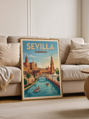 Sevilla Palast Retro Sonnenuntergang