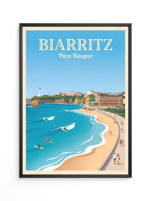 Biarritz Küste Surfer Retrostil