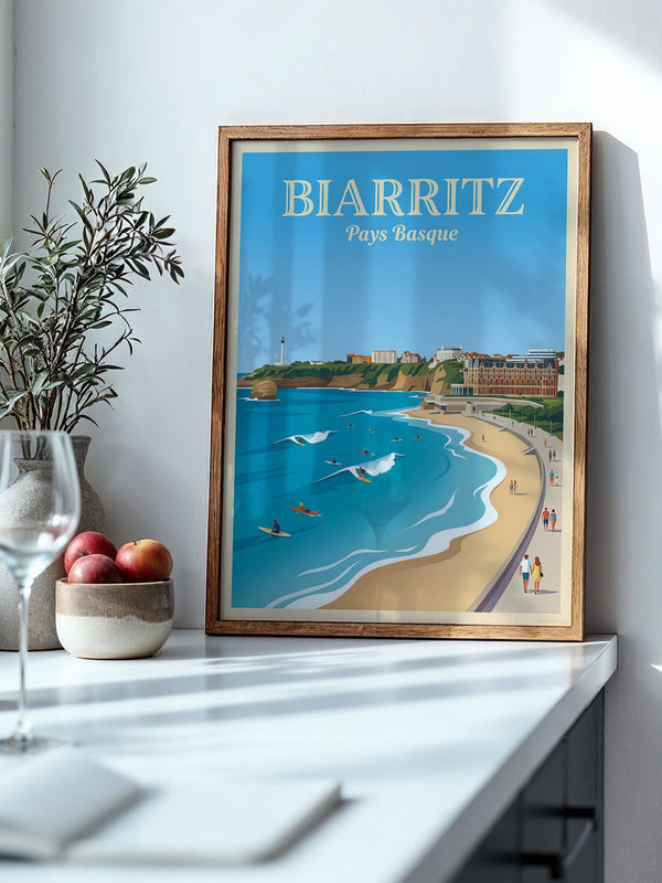 Biarritz Küste Surfer Retrostil