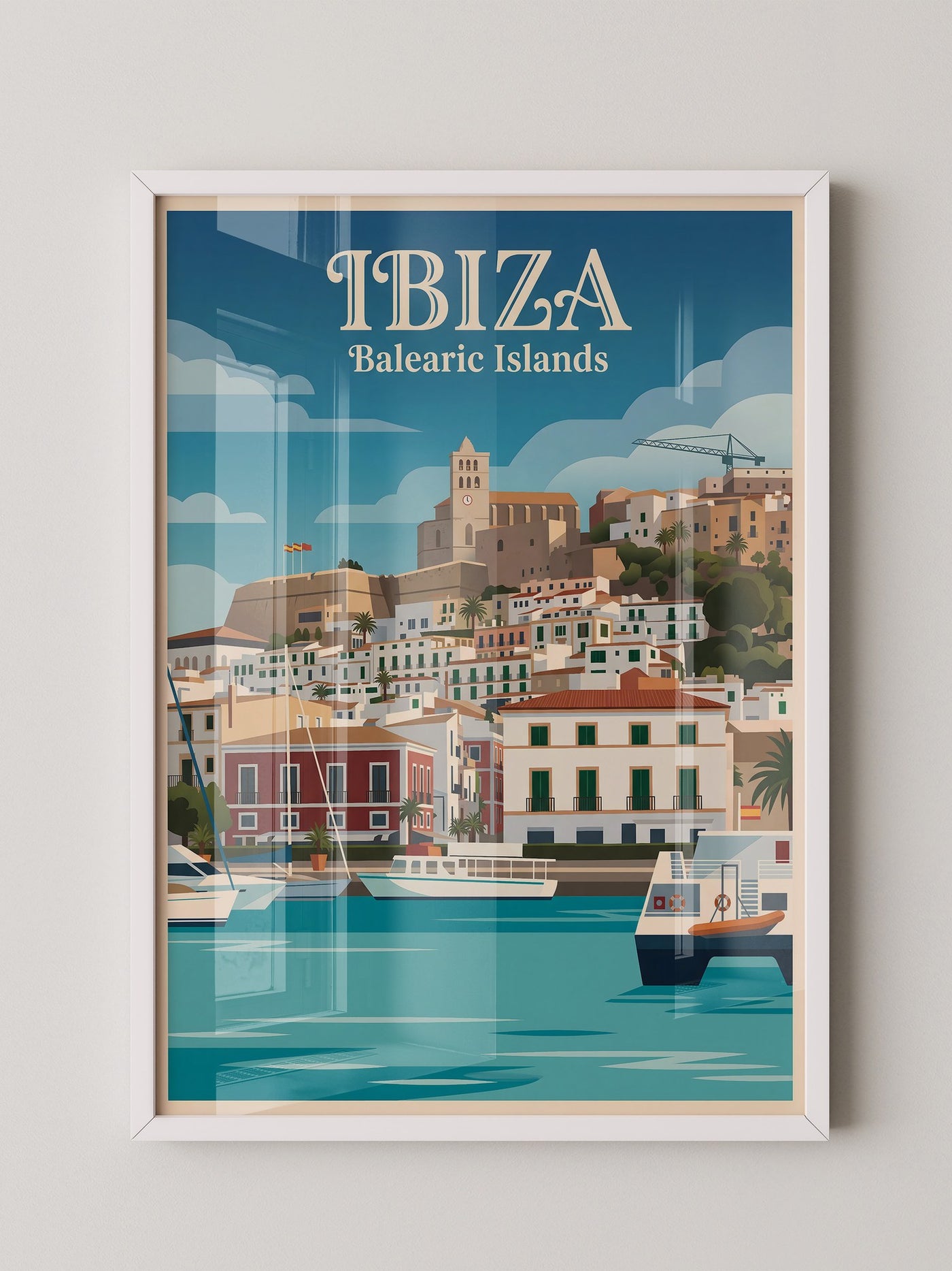 Ibiza Küstenstadt Retro Look