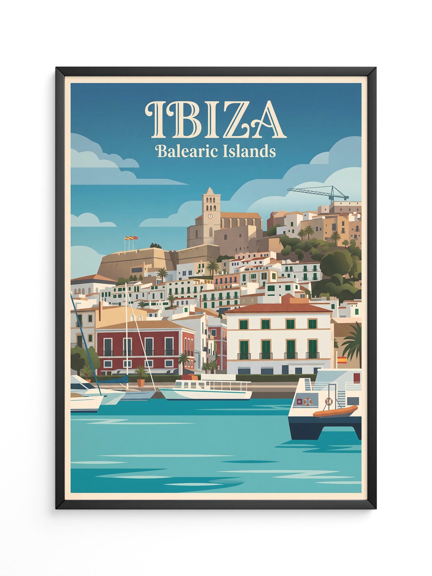 Ibiza Küstenstadt Retro Look