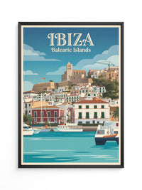 Ibiza Küstenstadt Retro Look