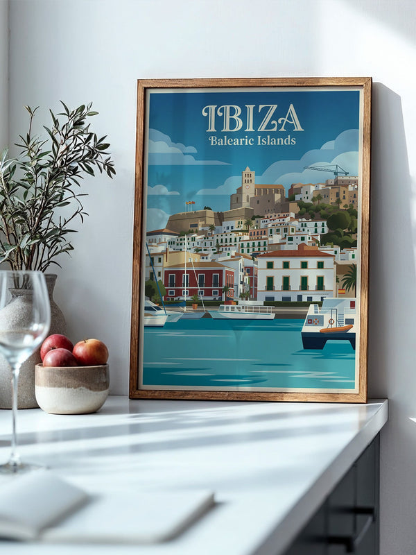 Ibiza Küstenstadt Retro Look