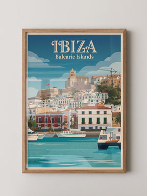 Ibiza Küstenstadt Retro Look